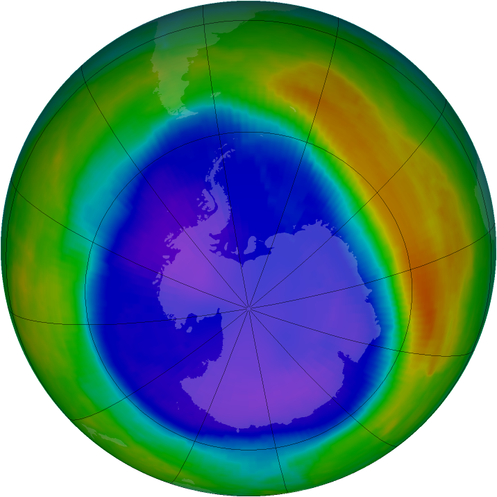 Antarctic ozone map for 06 September 2000